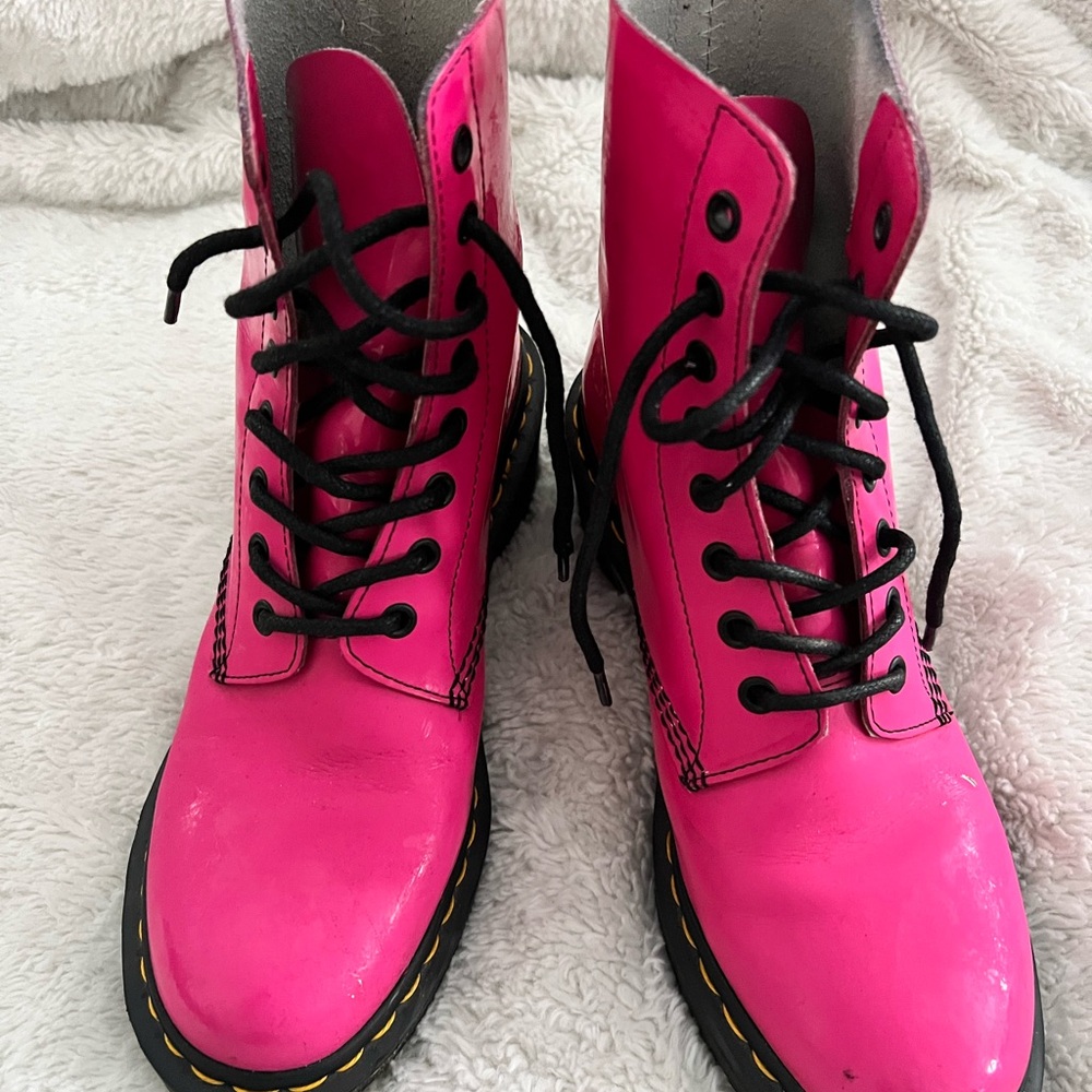 Dr. Marten hot pink boots